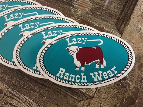 Lazy J Ranch Wear Hereford Sticker Cattle Brands Ranch Hereford