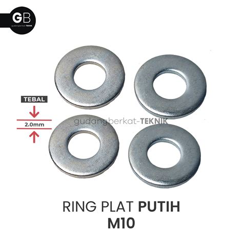 Jual RING PLAT M10 PUTIH WASHER PLATE RINGPLAT 10MM GALVANIS