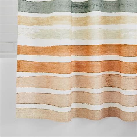 Watercolor Stripe Shower Curtain West Elm