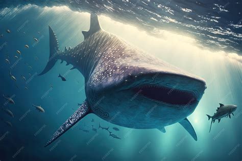 Foto De Um Tubarão Baleia - Paisagem de um tubarão-baleia, peixe marinho gigante, mergulho e ...