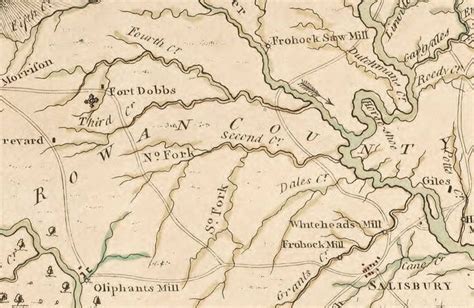 A 1770 Map Depicting The Location Of Fort Dobbs In North Carolina