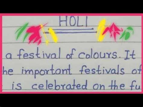 Essay On Holi In English Paragraph On Holi English Reading