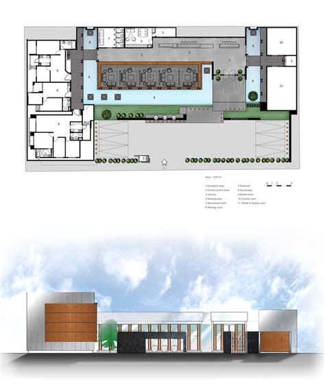 Two Drawings Showing The Different Sections Of A Building