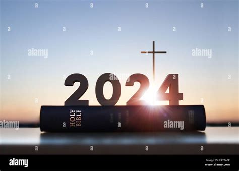 Brightly Shining New Year 2024 Rising Sun Sunrise And Sunset Background Cross Of Jesus Christ