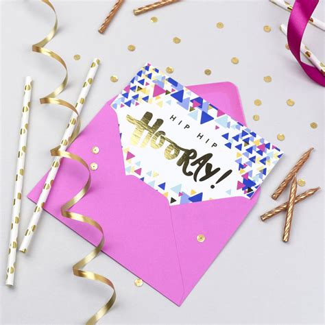 Hip Hip Hooray Gold Foil Card Etsy