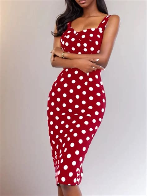 ZANZEA Women Polka Dot Long Dress Sexy Spaghetti Strap Sundress Elegant