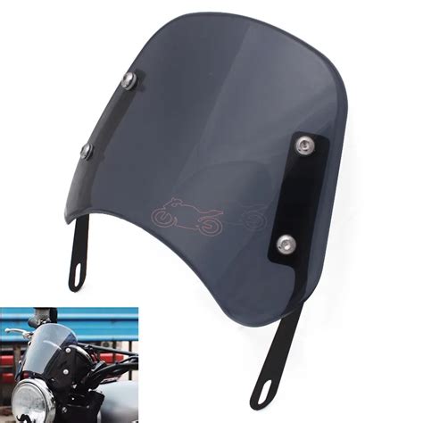 Motorcycle Abs Plastic Windshield Wind Deflector Windscreen Universal Fit For Royal Enfield