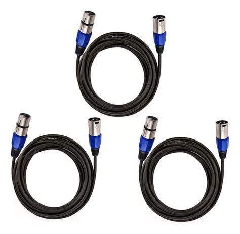 Kit De Cables De Micr Fono Balanceados Xlr Macho Hembra Mxt De M