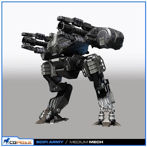 Medium Mech D Asset Rigged Cgtrader