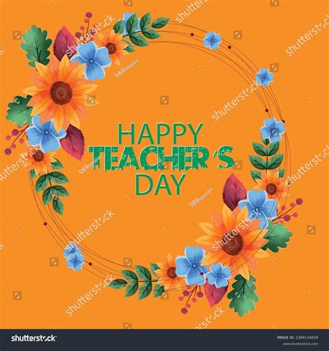 Happy Teachers Day Lettering Poster Text Stock Vector Royalty Free