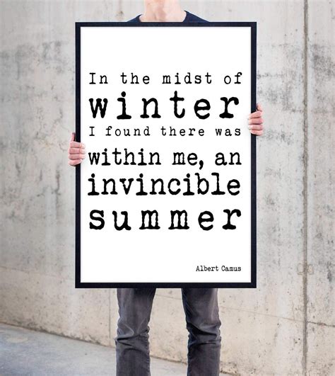 Albert Camus Framed Print Invincible Summer Bookquotedecor Framed Art