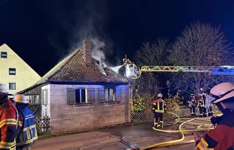 Einfamilienhaus in Georgensgmünd in Vollbrand Gebäude ist