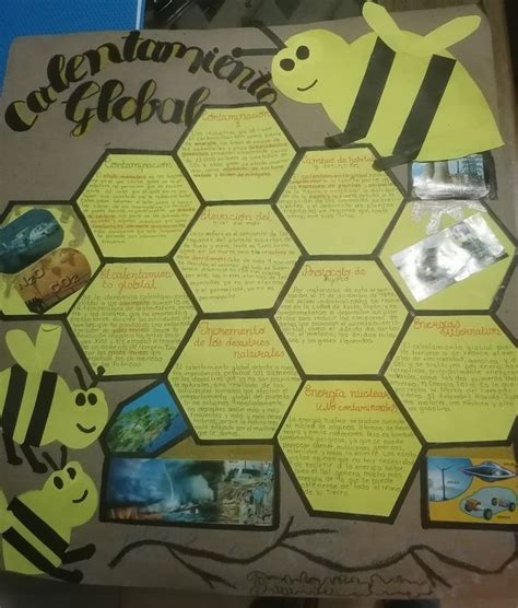 A Bulletin Board With Bees And Honeycombs On It