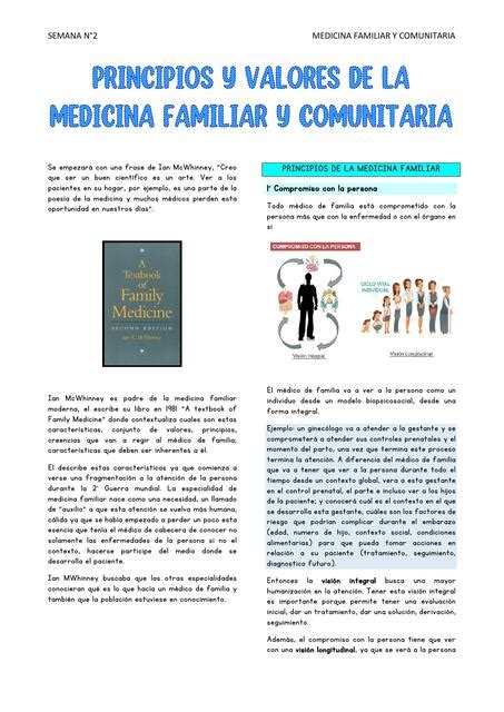 Principios Y Valores De La Medicina Familiar Y Comunitaria Boris