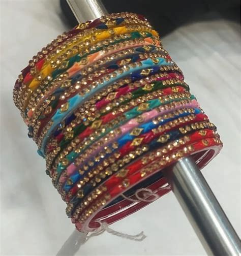 Party Wear Glass Bangles Size Inch D At Rs Dozen In Firozabad