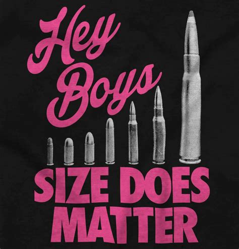 Funny Size Does Matter Bullets Gun Girl 2A Womens Graphic Crewneck T