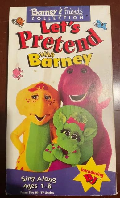 BARNEY FRIENDS Lets Pretend With VHS Video Tape RARE VTG Sing Along