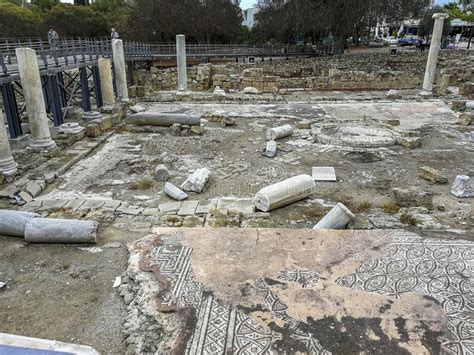 Site Archéologique Basilique Chrysopolitissa Paphos Chypre Image stock