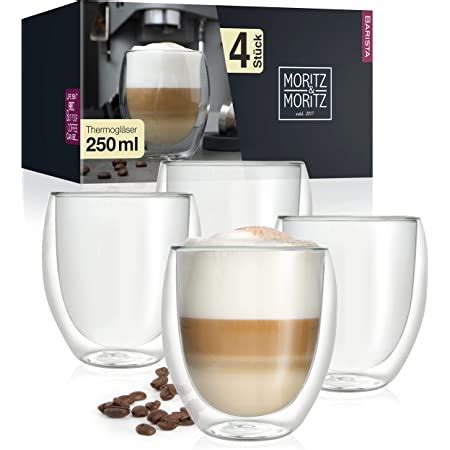 Moritz Moritz Barista Roma 4 x Verres à expresso double paroi 250 ml