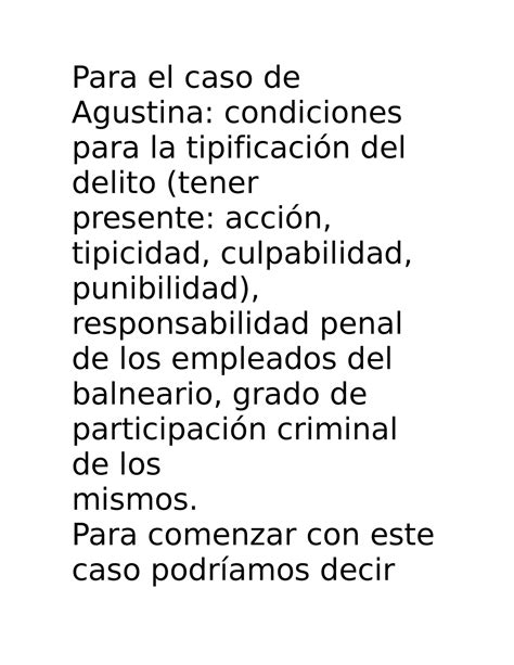 Para El Caso De Agustina Para El Caso De Agustina Condiciones Para