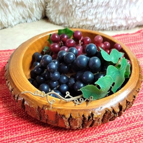 Laketown Treasures Accents Vintage Wood Stump Nut Bowl Used Vintage