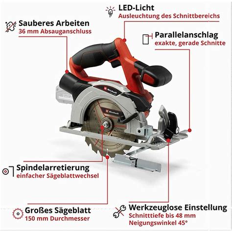 Einhell Akku Handkreissäge TE CS 18 150 Li 18V Solo 69 99