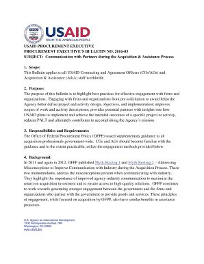 Fillable Online Usaid Usaid Procurement Executive Usaid Fax Email