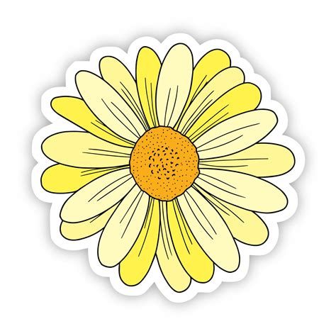 Yellow Daisy Aesthetic Sticker – Big Moods