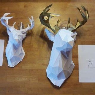 Deer Trophy Papercraft Sculpture Printable D Puzzle Etsy Artofit