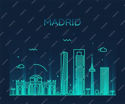 Premium Vector Madrid Skyline Detailed Silhouette Trendy Vector