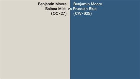 Benjamin Moore Balboa Mist Vs Prussian Blue Side By Side Comparison