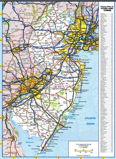 New Jersey Map With Rivers And Lakes Parks And Recreation Area