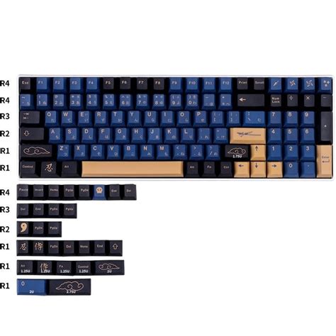 Blue Samurai Keycaps Set GMK Clone Warrior Japanese Keysium