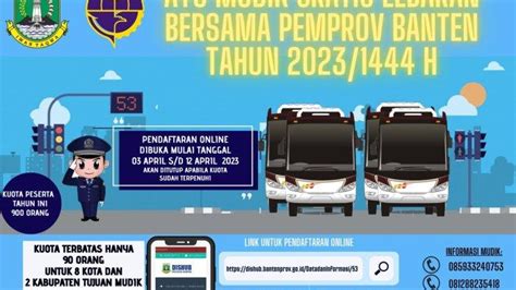 Mudik Gratis Pemprov Banten 2023 Cara Daftar Jadwal Keberangkatan Dan