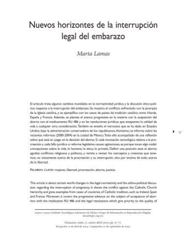 Nuevos Horizontes De La Interrupci N Legal Del Embarazo Ciesas