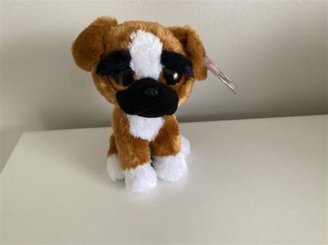 Ty Beanie Boo Brutus The Brown White And Black Boxer Dog6inexcellent