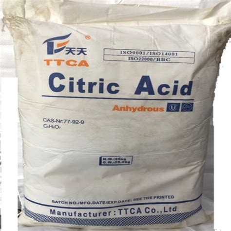 Citric Acid Anhydrous Plastic Dealers