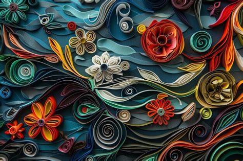 Premium Photo Intricate Paper Quilling Artwork Displayed On A Wa