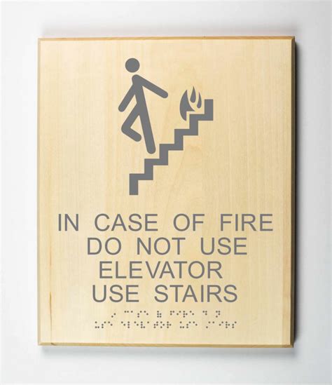 In Case of Fire Do Not Use Elevator Use Stairs Sign • By Green Dot Sign