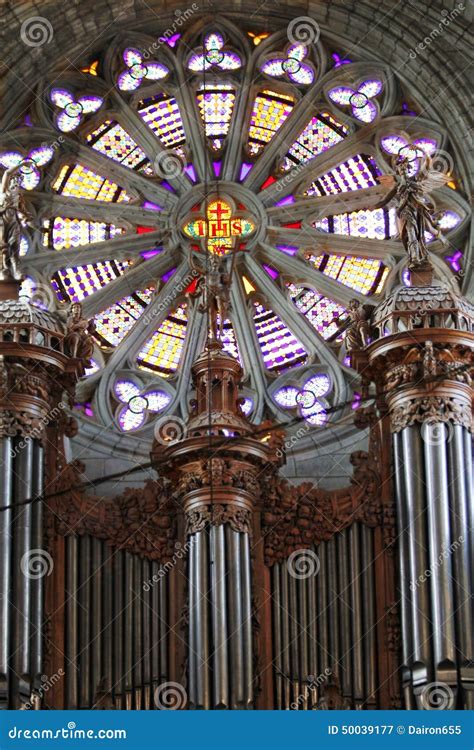 Gothic Cathedral With Pipe Organ Stock Image Image Of Cherry Skill