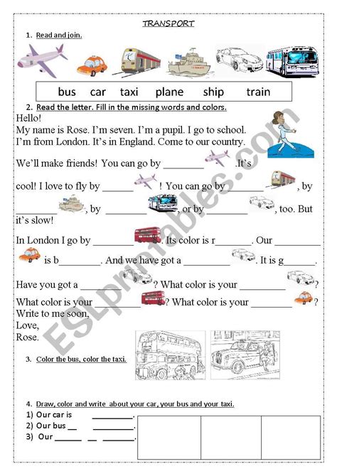 Transport Esl Worksheet By Veroni4ca English Teaching Materials