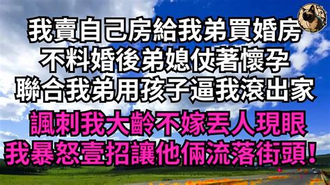 我賣自己房給我弟買婚房，不料婚後弟媳仗著懷孕，聯合我弟用孩子逼我滾出家，諷刺我大齡不嫁丟人現眼，我暴怒壹招讓他倆流落街頭！【煙雨夕陽】 為人處世 爽文 情感故事 深夜讀書 幸福人生