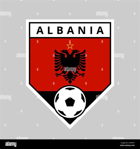 Illustration Of Angled Shield Team Badge Of Albania For Football