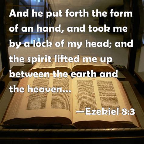 Ezekiel 8:3 And he put forth the form of an hand, and took me by a lock ...