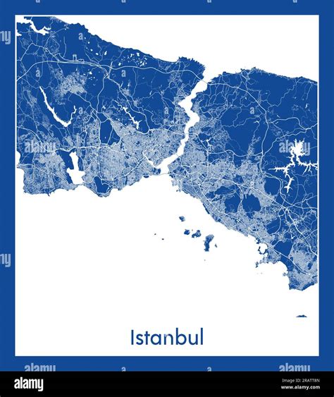 Istanbul Turkey Europe City map blue print vector illustration Stock Vector Image & Art - Alamy