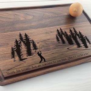 Personalized Cutting Board, Custom Cutting Board, Fishing, Fisherman, Fly Fishing, River Fishing ...