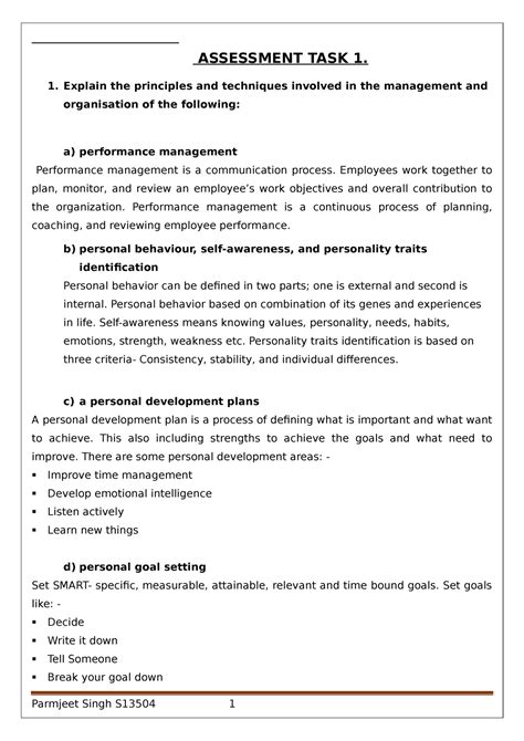 Bsbwor Assessment Task Explain The Principles And Techniques