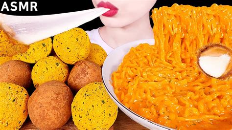 Asmr Mukbangcheesy Carbo Fire Noodles Cheese Balls