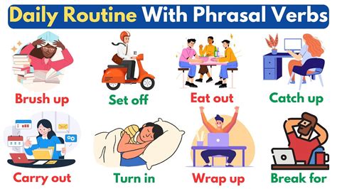 Daily Routine With Phrasal Verbs English Vocabulary Listen And