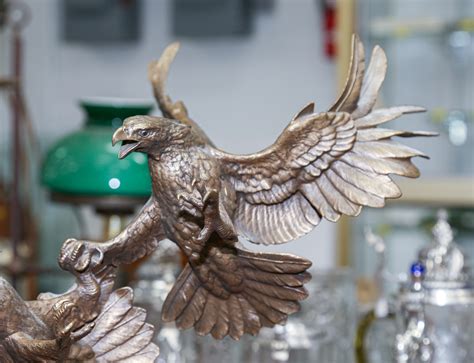 George Mcmonigle Bronze Sculpture Of Fighting Eagles Mutualart